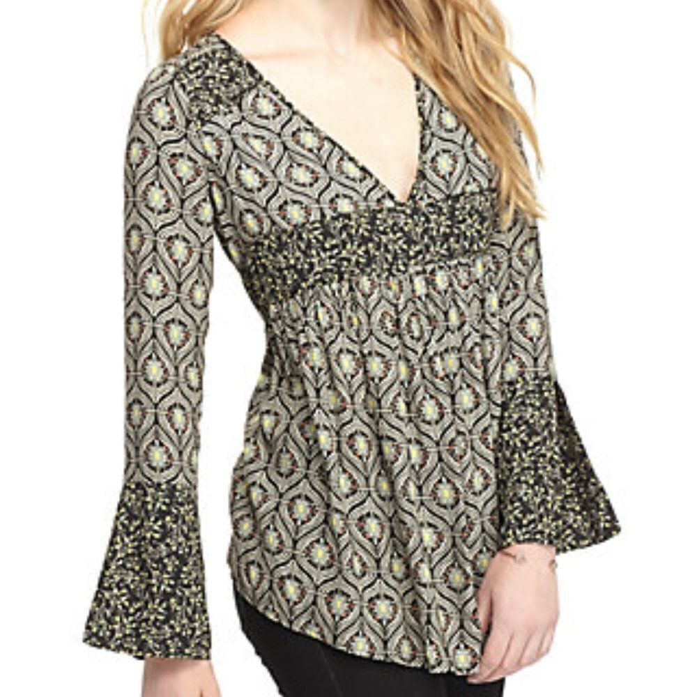 FREE PEOPLE Rolling Hills Bell Sleeve Tunic Top 